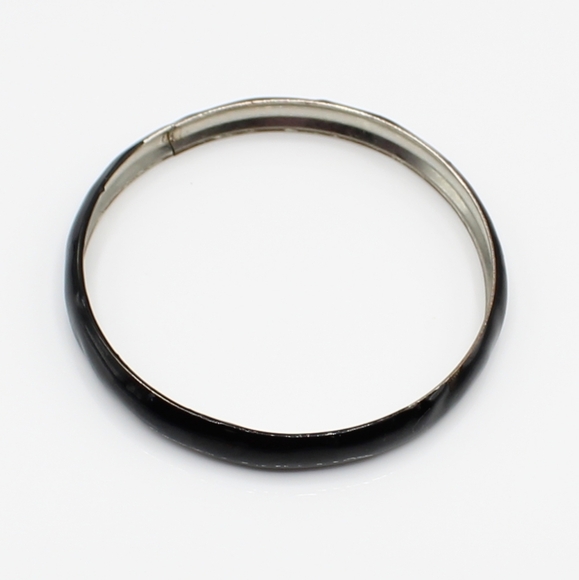 Vintage black enamel bracelet - Picture 2 of 4